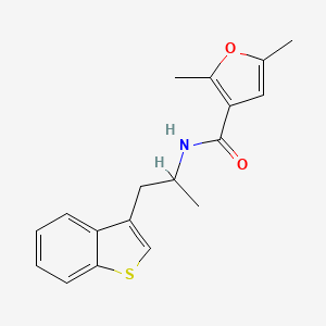 molecular formula C18H19NO2S B2467962 N-[1-(1-benzothiophen-3-yl)propan-2-yl]-2,5-dimethylfuran-3-carboxamide CAS No. 2034566-66-8