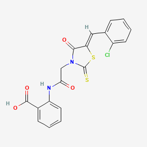 (Z)-2-(2-(5-(2-chlorobenzylidene)-4-oxo-2-thioxothiazolidin-3-yl)acetamido)benzoic acid