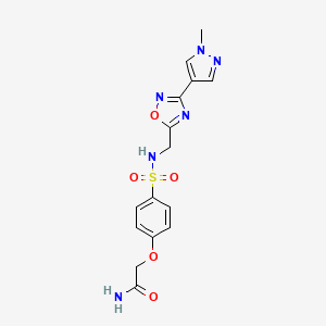 2-(4-(N-((3-(1-methyl-1H-pyrazol-4-yl)-1,2,4-oxadiazol-5-yl)methyl)sulfamoyl)phenoxy)acetamide