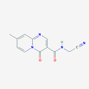 molecular formula C12H10N4O2 B2467982 N-(Cyanomethyl)-8-methyl-4-oxopyrido[1,2-a]pyrimidine-3-carboxamide CAS No. 2418717-67-4