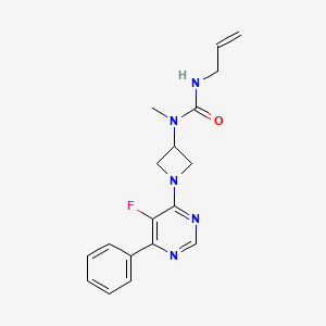 molecular formula C18H20FN5O B2467983 1-[1-(5-Fluoro-6-phenylpyrimidin-4-yl)azetidin-3-yl]-1-methyl-3-prop-2-enylurea CAS No. 2380080-36-2