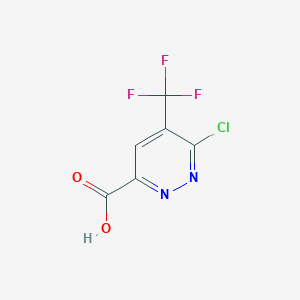 molecular formula C6H2ClF3N2O2 B2467984 6-Chloro-5-(trifluoromethyl)pyridazine-3-carboxylic acid CAS No. 1437454-91-5
