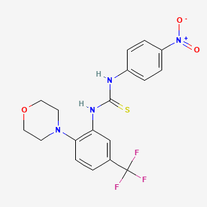 molecular formula C18H17F3N4O3S B2467985 1-(2-Morpholin-4-YL-5-(trifluoromethyl)phenyl)-3-(4-nitrophenyl)thiourea CAS No. 1024414-86-5