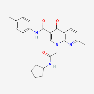 molecular formula C24H26N4O3 B2467986 1-(2-(cyclopentylamino)-2-oxoethyl)-7-methyl-4-oxo-N-(p-tolyl)-1,4-dihydro-1,8-naphthyridine-3-carboxamide CAS No. 1251611-72-9