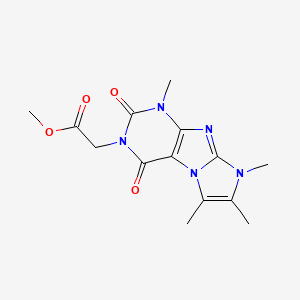 molecular formula C14H17N5O4 B2467987 Methyl 2-(4,6,7,8-tetramethyl-1,3-dioxopurino[7,8-a]imidazol-2-yl)acetate CAS No. 878413-91-3