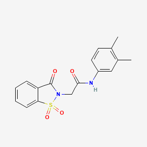 molecular formula C17H16N2O4S B2467994 N-(3,4-dimethylphenyl)-2-(1,1,3-trioxo-1,2-benzothiazol-2-yl)acetamide CAS No. 473902-19-1