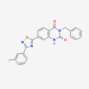 molecular formula C24H18N4O3 B2467996 3-苄基-7-[3-(3-甲基苯基)-1,2,4-噁二唑-5-基]-1,2,3,4-四氢喹唑啉-2,4-二酮 CAS No. 2034256-66-9