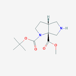 molecular formula C13H22N2O4 B2467997 1-O-Tert-butyl 6a-O-methyl (3aR,6aR)-2,3,3a,4,5,6-hexahydropyrrolo[3,4-b]pyrrole-1,6a-dicarboxylate CAS No. 2378489-85-9