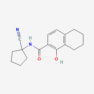 molecular formula C17H20N2O2 B2468009 N-(1-Cyanocyclopentyl)-1-hydroxy-5,6,7,8-tetrahydronaphthalene-2-carboxamide CAS No. 2134979-38-5