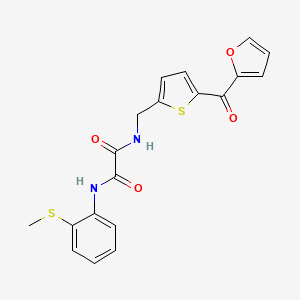 B2468026 N1-((5-(furan-2-carbonyl)thiophen-2-yl)methyl)-N2-(2-(methylthio)phenyl)oxalamide CAS No. 1797600-21-5