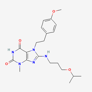 8-((3-isopropoxypropyl)amino)-7-(4-methoxyphenethyl)-3-methyl-1H-purine-2,6(3H,7H)-dione
