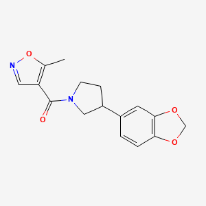 (3-(Benzo[d][1,3]dioxol-5-yl)pyrrolidin-1-yl)(5-methylisoxazol-4-yl)methanone