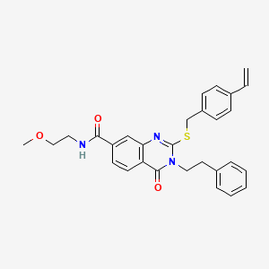 N-(2-methoxyethyl)-4-oxo-3-phenethyl-2-((4-vinylbenzyl)thio)-3,4-dihydroquinazoline-7-carboxamide