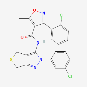 3-(2-chlorophenyl)-N-(2-(3-chlorophenyl)-4,6-dihydro-2H-thieno[3,4-c]pyrazol-3-yl)-5-methylisoxazole-4-carboxamide