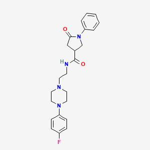 N-(2-(4-(4-fluorophenyl)piperazin-1-yl)ethyl)-5-oxo-1-phenylpyrrolidine-3-carboxamide