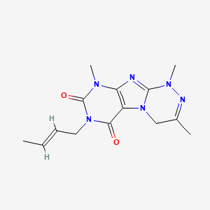 (E)-7-(but-2-en-1-yl)-1,3,9-trimethyl-7,9-dihydro-[1,2,4]triazino[3,4-f]purine-6,8(1H,4H)-dione