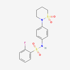 N-[4-(1,1-dioxothiazinan-2-yl)phenyl]-2-fluorobenzenesulfonamide