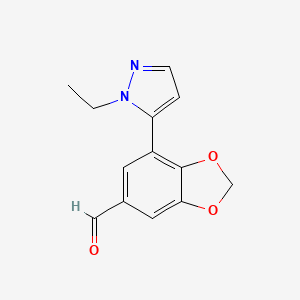 7-(1-ethyl-1H-pyrazol-5-yl)-2H-1,3-benzodioxole-5-carbaldehyde