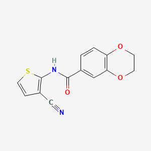 molecular formula C14H10N2O3S B2468095 N-(3-cyanothiophen-2-yl)-2,3-dihydro-1,4-benzodioxine-6-carboxamide CAS No. 921081-08-5