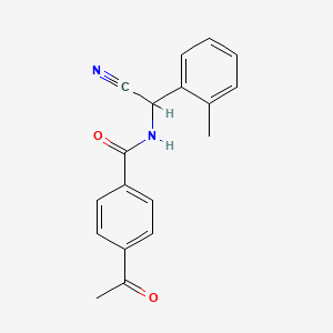 molecular formula C18H16N2O2 B2468120 4-acetyl-N-[cyano(2-methylphenyl)methyl]benzamide CAS No. 1376084-86-4