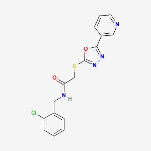 molecular formula C16H13ClN4O2S B2468123 N-[(2-CHLOROPHENYL)METHYL]-2-{[5-(PYRIDIN-3-YL)-1,3,4-OXADIAZOL-2-YL]SULFANYL}ACETAMIDE CAS No. 899738-75-1