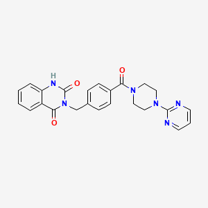 molecular formula C24H22N6O3 B2468128 3-[[4-(4-pyrimidin-2-ylpiperazine-1-carbonyl)phenyl]methyl]-1H-quinazoline-2,4-dione CAS No. 1024485-27-5