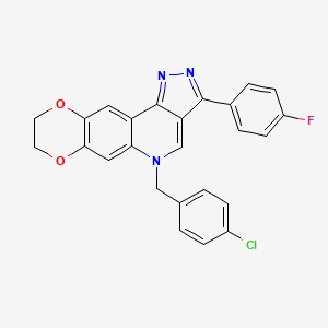 5-(4-chlorobenzyl)-3-(4-fluorophenyl)-8,9-dihydro-5H-[1,4]dioxino[2,3-g]pyrazolo[4,3-c]quinoline