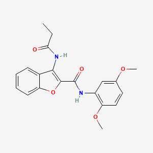 molecular formula C20H20N2O5 B2468139 N-(2,5-dimethoxyphenyl)-3-propanamido-1-benzofuran-2-carboxamide CAS No. 888463-71-6