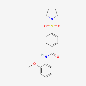 molecular formula C18H20N2O4S B2468154 N-(2-METHOXYPHENYL)-4-(PYRROLIDINE-1-SULFONYL)BENZAMIDE CAS No. 312755-78-5