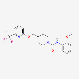 molecular formula C20H22F3N3O3 B2468168 N-(2-methoxyphenyl)-4-({[6-(trifluoromethyl)pyridin-2-yl]oxy}methyl)piperidine-1-carboxamide CAS No. 2309308-03-8