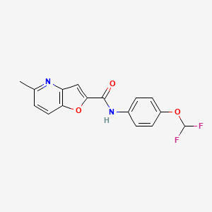 molecular formula C16H12F2N2O3 B2468173 N-[4-(difluoromethoxy)phenyl]-5-methylfuro[3,2-b]pyridine-2-carboxamide CAS No. 942005-68-7