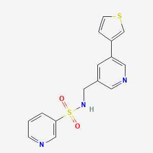 molecular formula C15H13N3O2S2 B2468179 N-((5-(thiophen-3-yl)pyridin-3-yl)methyl)pyridine-3-sulfonamide CAS No. 1795422-40-0