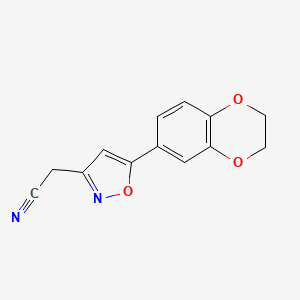 2-(5-(2,3-Dihydrobenzo[b][1,4]dioxin-6-yl)isoxazol-3-yl)acetonitrile