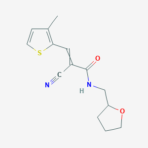 2-cyano-3-(3-methylthiophen-2-yl)-N-(oxolan-2-ylmethyl)prop-2-enamide