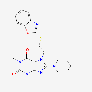 7-(2-(benzo[d]oxazol-2-ylthio)ethyl)-1,3-dimethyl-8-(4-methylpiperidin-1-yl)-1H-purine-2,6(3H,7H)-dione