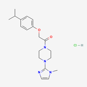 molecular formula C19H27ClN4O2 B2468196 2-(4-isopropylphenoxy)-1-(4-(1-methyl-1H-imidazol-2-yl)piperazin-1-yl)ethanone hydrochloride CAS No. 1185051-59-5