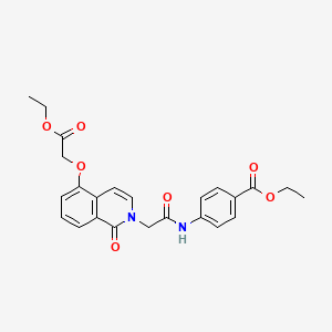molecular formula C24H24N2O7 B2468201 ethyl 4-{2-[5-(2-ethoxy-2-oxoethoxy)-1-oxo-1,2-dihydroisoquinolin-2-yl]acetamido}benzoate CAS No. 868224-19-5