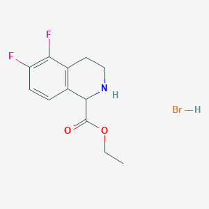 molecular formula C12H14BrF2NO2 B2468214 Ethyl 5,6-difluoro-1,2,3,4-tetrahydroisoquinoline-1-carboxylate hydrobromide CAS No. 2241139-26-2