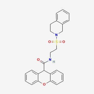 molecular formula C25H24N2O4S B2468230 N-(2-((3,4-dihydroisoquinolin-2(1H)-yl)sulfonyl)ethyl)-9H-xanthene-9-carboxamide CAS No. 922087-86-3