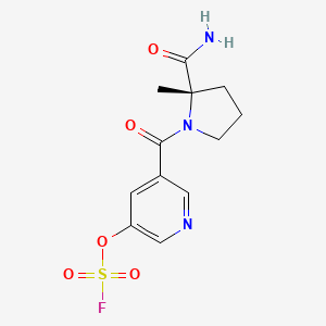 B2468259 3-[(2S)-2-Carbamoyl-2-methylpyrrolidine-1-carbonyl]-5-fluorosulfonyloxypyridine CAS No. 2418594-58-6