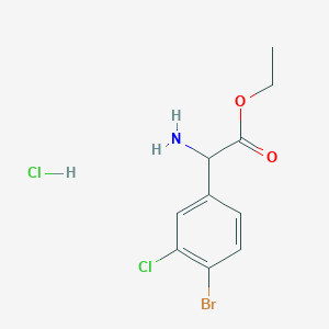 molecular formula C10H12BrCl2NO2 B2468300 Ethyl 2-amino-2-(4-bromo-3-chlorophenyl)acetate hydrochloride CAS No. 2137458-84-3