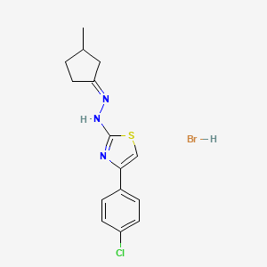 3-Methyl-2-[4-(4-chlorophenyl)-2-thiazolyl]hydrazone,cyclopentanone,hydrobromide