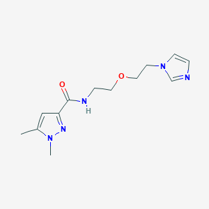 molecular formula C13H19N5O2 B2468332 N-(2-(2-(1H-imidazol-1-yl)ethoxy)ethyl)-1,5-dimethyl-1H-pyrazole-3-carboxamide CAS No. 2034537-68-1