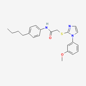 molecular formula C22H25N3O2S B2468348 N-(4-butylphenyl)-2-{[1-(3-methoxyphenyl)-1H-imidazol-2-yl]sulfanyl}acetamide CAS No. 851132-40-6