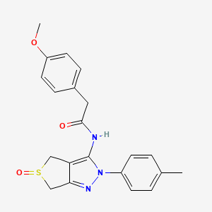 2-(4-methoxyphenyl)-N-(5-oxido-2-(p-tolyl)-4,6-dihydro-2H-thieno[3,4-c]pyrazol-3-yl)acetamide