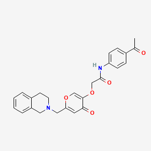 molecular formula C25H24N2O5 B2468367 N-(4-acetylphenyl)-2-((6-((3,4-dihydroisoquinolin-2(1H)-yl)methyl)-4-oxo-4H-pyran-3-yl)oxy)acetamide CAS No. 898417-55-5