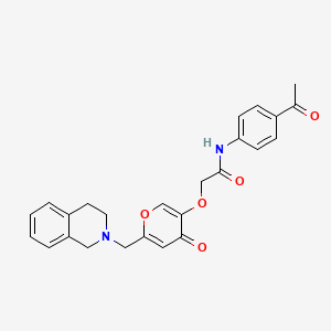 N-(4-acetylphenyl)-2-((6-((3,4-dihydroisoquinolin-2(1H)-yl)methyl)-4-oxo-4H-pyran-3-yl)oxy)acetamide