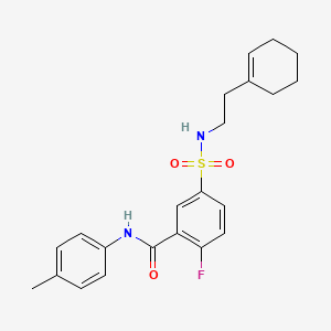 5-[2-(cyclohexen-1-yl)ethylsulfamoyl]-2-fluoro-N-(4-methylphenyl)benzamide