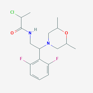 2-Chloro-N-[2-(2,6-difluorophenyl)-2-(2,6-dimethylmorpholin-4-yl)ethyl]propanamide