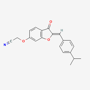 (Z)-2-((2-(4-isopropylbenzylidene)-3-oxo-2,3-dihydrobenzofuran-6-yl)oxy)acetonitrile